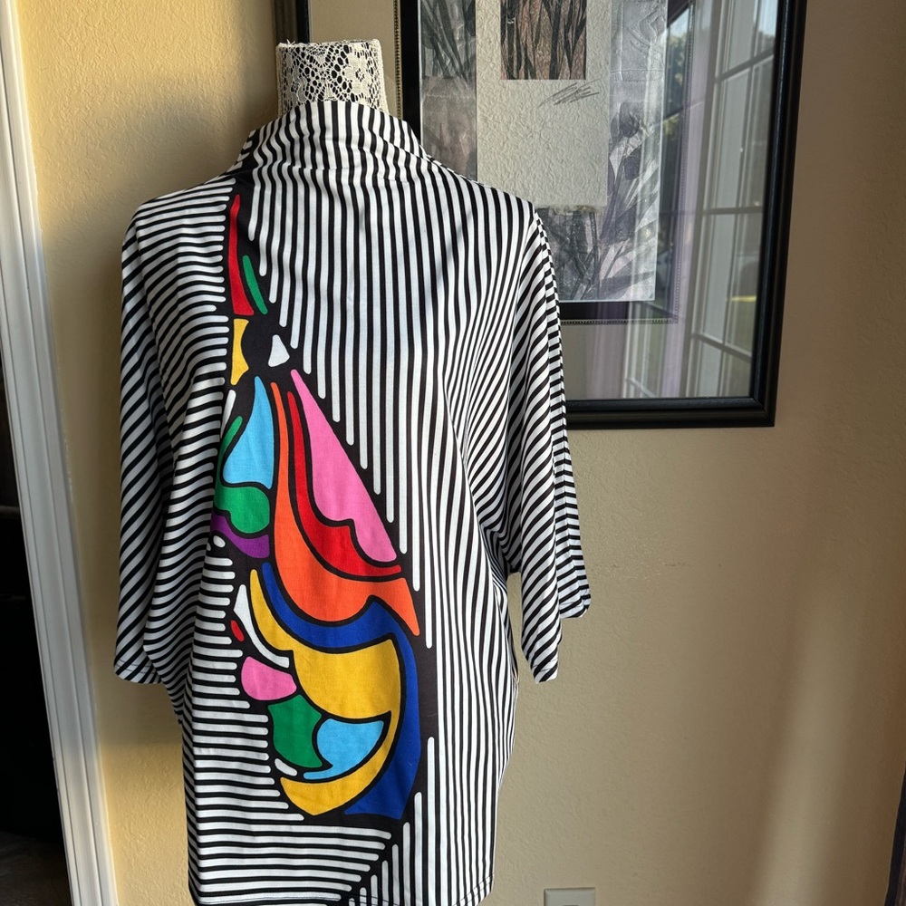 UOOZEE Life is Amazing. Stripped printed top with NWT - Picture 3 of 7